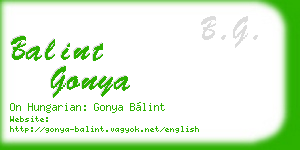 balint gonya business card
